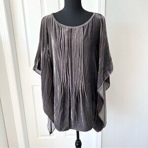 Calypso St  Barth Grey Batwing Sleeve Silk Blend Velvet Blouse